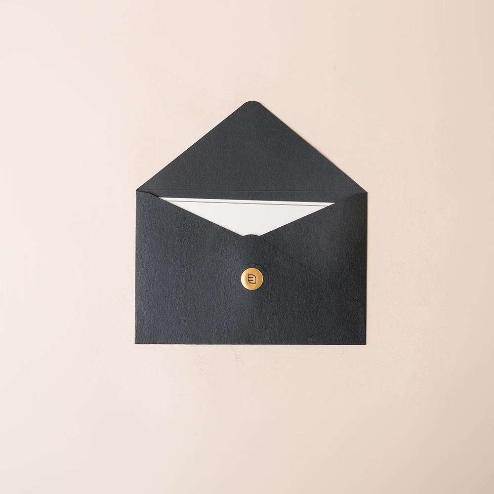 Black Envelope With Greeting Cards