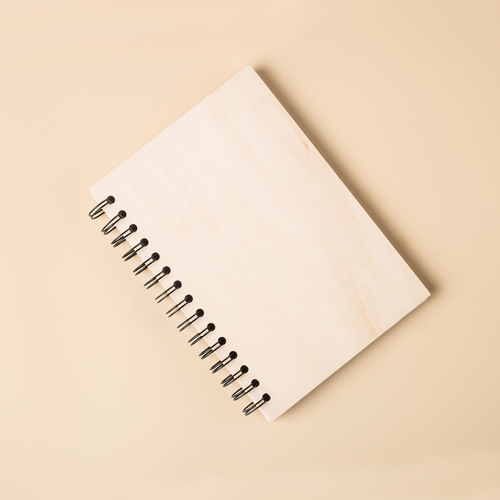 SPIRAL BOUND A5 PLYWOOD COVER NOTEBOOK