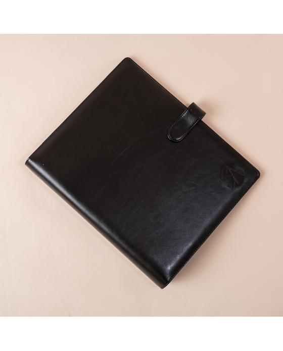 Black PU Leather Business Office Meeting 3-ring Binder 